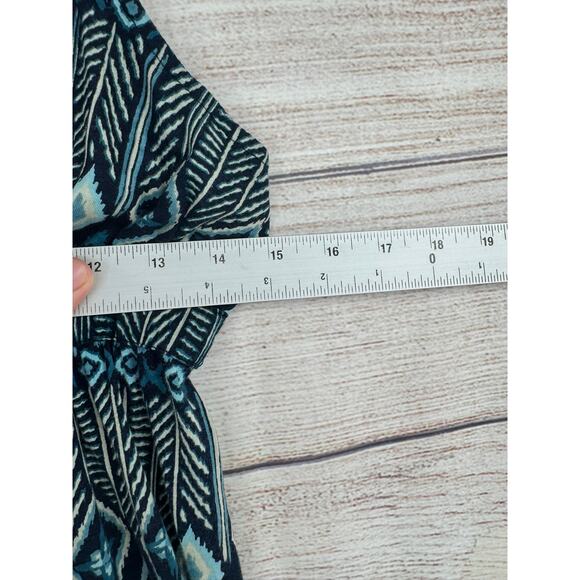 Lucky Brand Geometric Print Maxi Dress Womens Small Blue Sun Dress Vacation - Picture 7 of 8